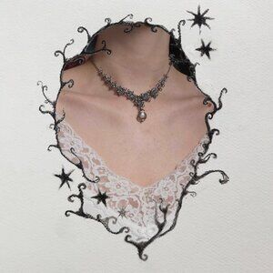 Vintage silver and pearl princess necklace